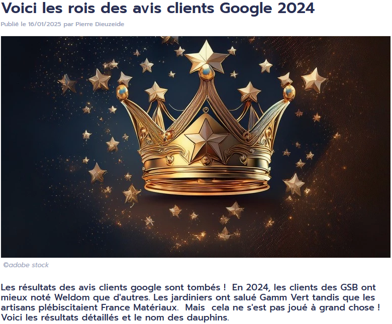 Voici les rois des avis clients Google 2024